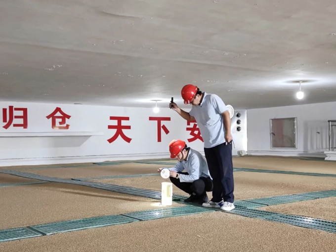 保管员巡查粮仓